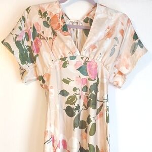 By Together "True Romance" Blush Floral Midi Dress in Size S (NWT)